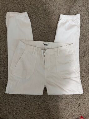 PAIGE White Ankle Crop Pants